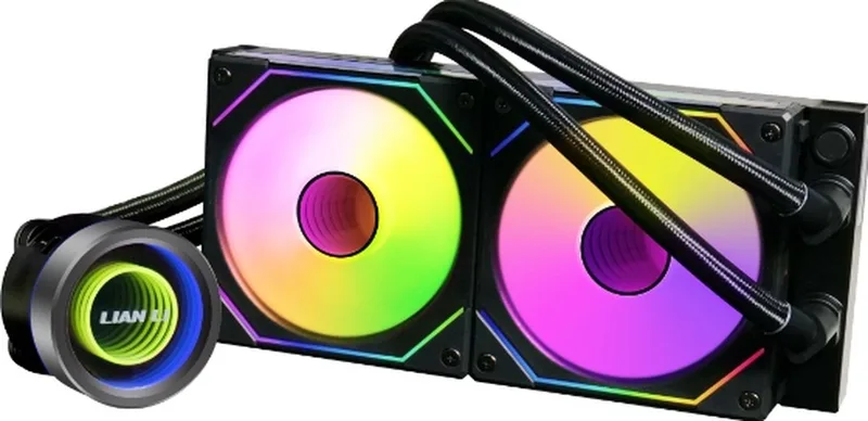 Galahad II Trinity SL-INF - Vloeistof-koelsysteem processor - afmeting radiator: 240 mm - voor Intel LGA: 1700, 1200, 115x - AMD AM5, AM4 - 2x 120 mm ARGB fans - Zwart van Lian Li, Zwart – cover