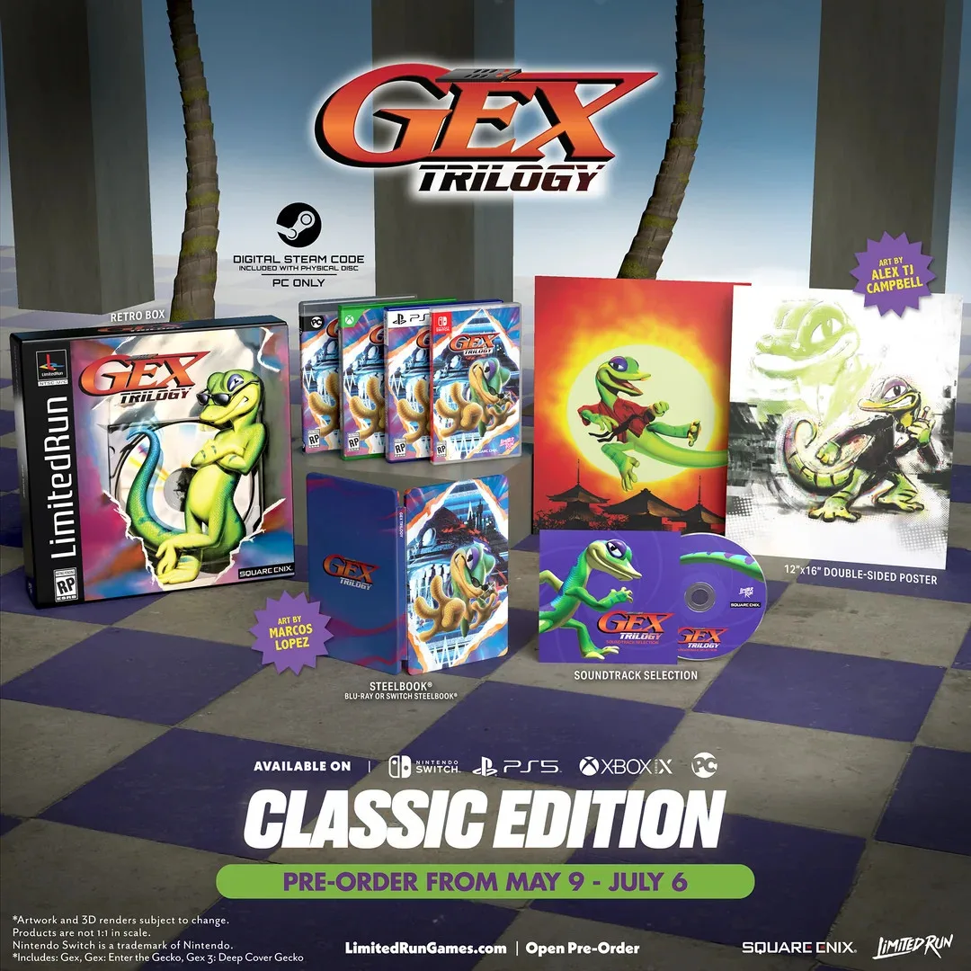 Nintendo Games Switch Gex Trilogy-classic Edition-lrg fra Limited Run Games, PS5 – cover