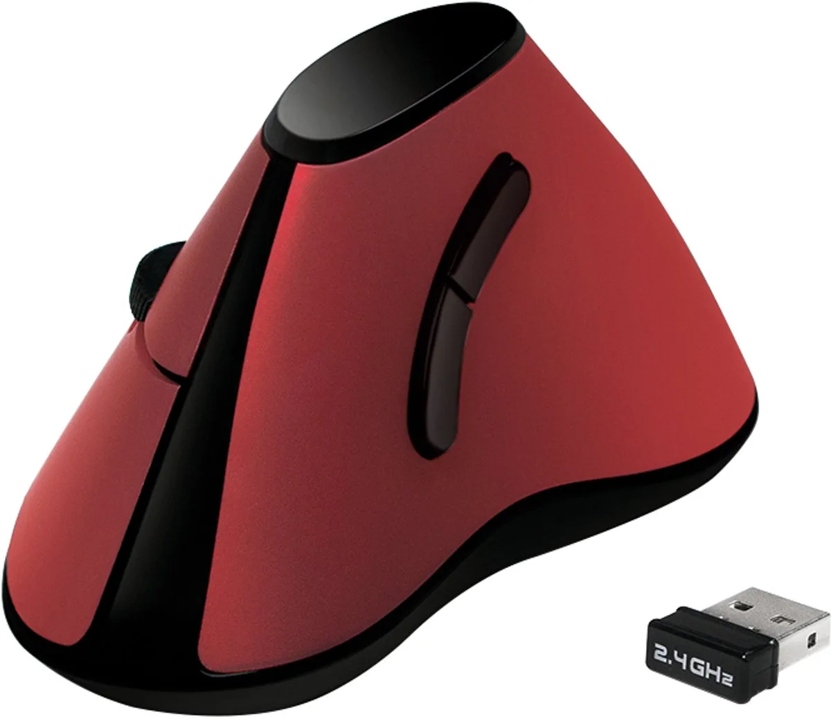 ID0159 Ergonomische muis Radiografisch Optisch Zwart, Rood 5 Toetsen 1200 dpi Ergonomisch by LogiLink, Black, Red – cover