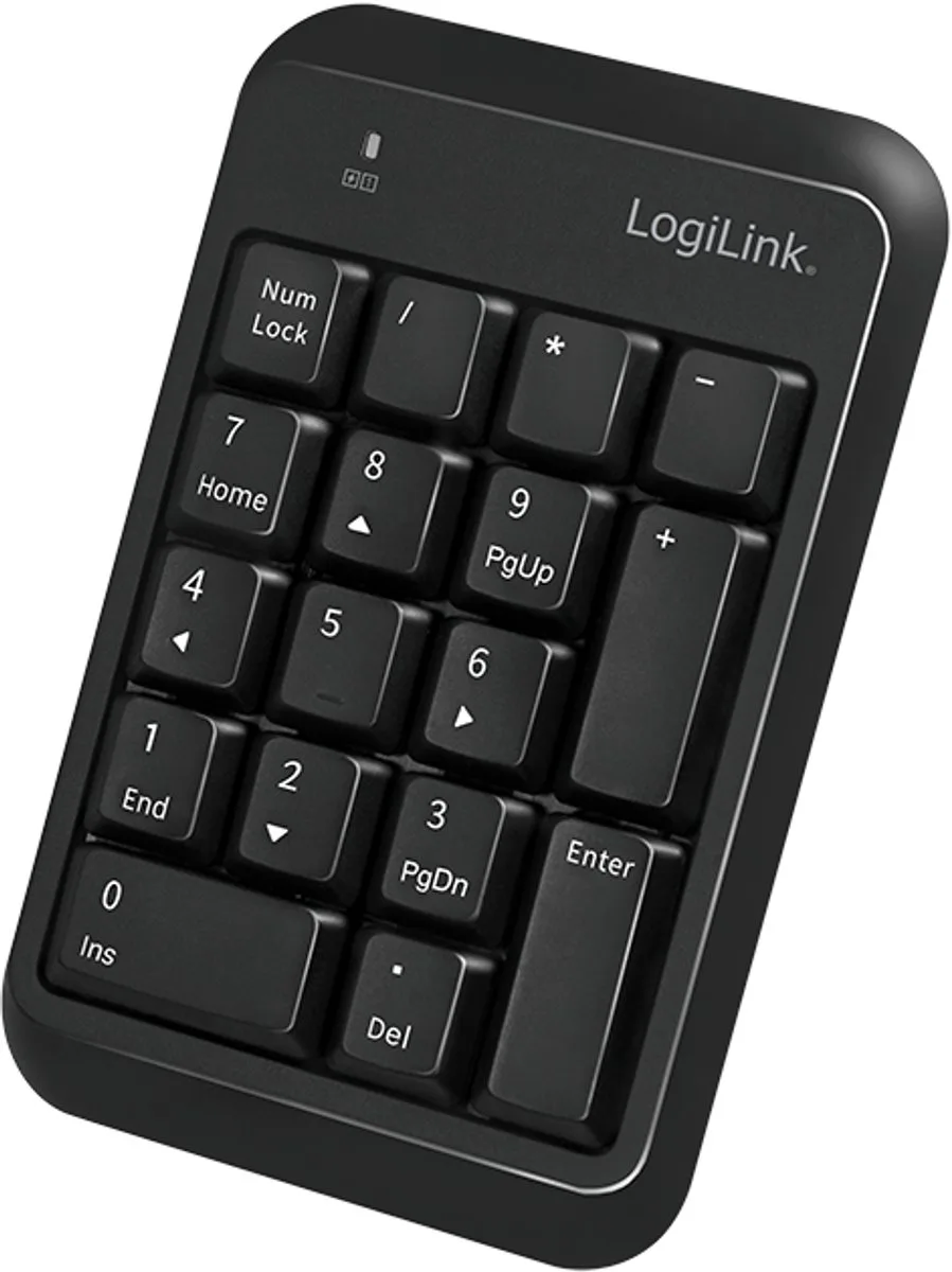 ID0201 Bluetooth Pavé numérique ergonomique noir de LogiLink, Noir – jaquette