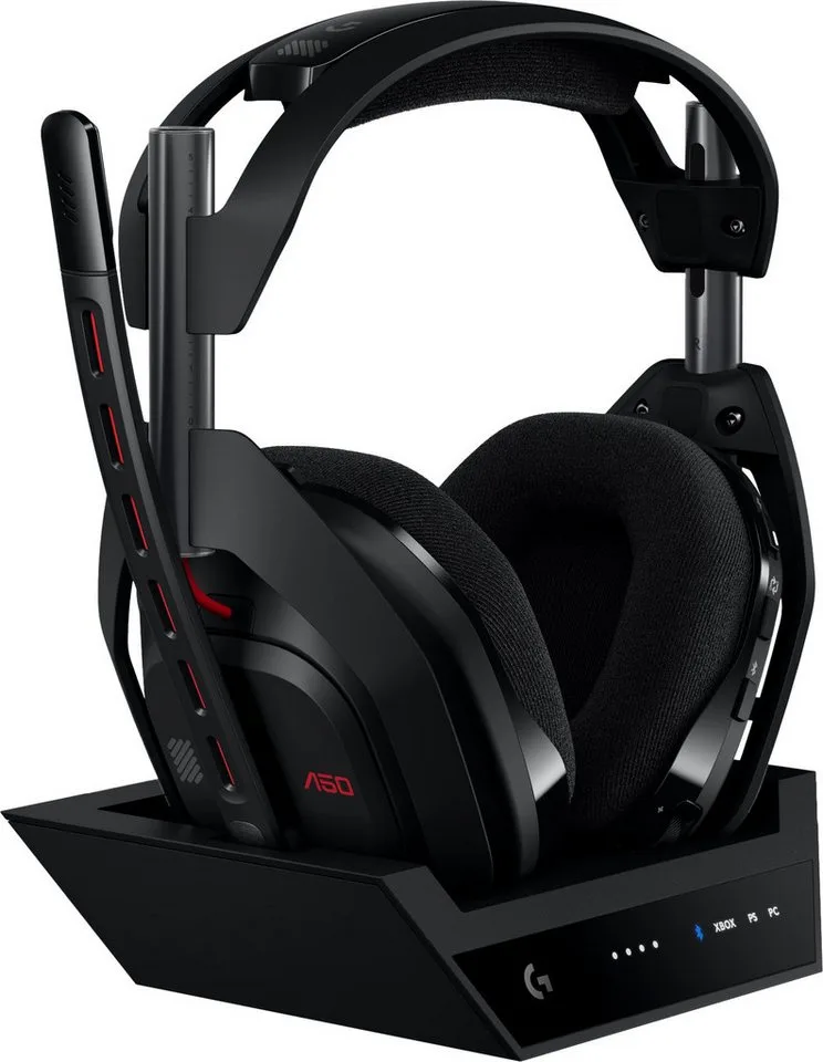 Astro A50 LIGHTSPEED PS5 Xbox PC Kopfhörer Gaming-Headset (Bluetooth, Lautstärkeregelung, Stummschaltung, PLAYSYNC, Batteriestatusanzeige, Bluetooth, LIGHTSPEED Wireless, PLAYSYNC, Basis Station, Dolby Atmos) by Logitech G, Black – cover