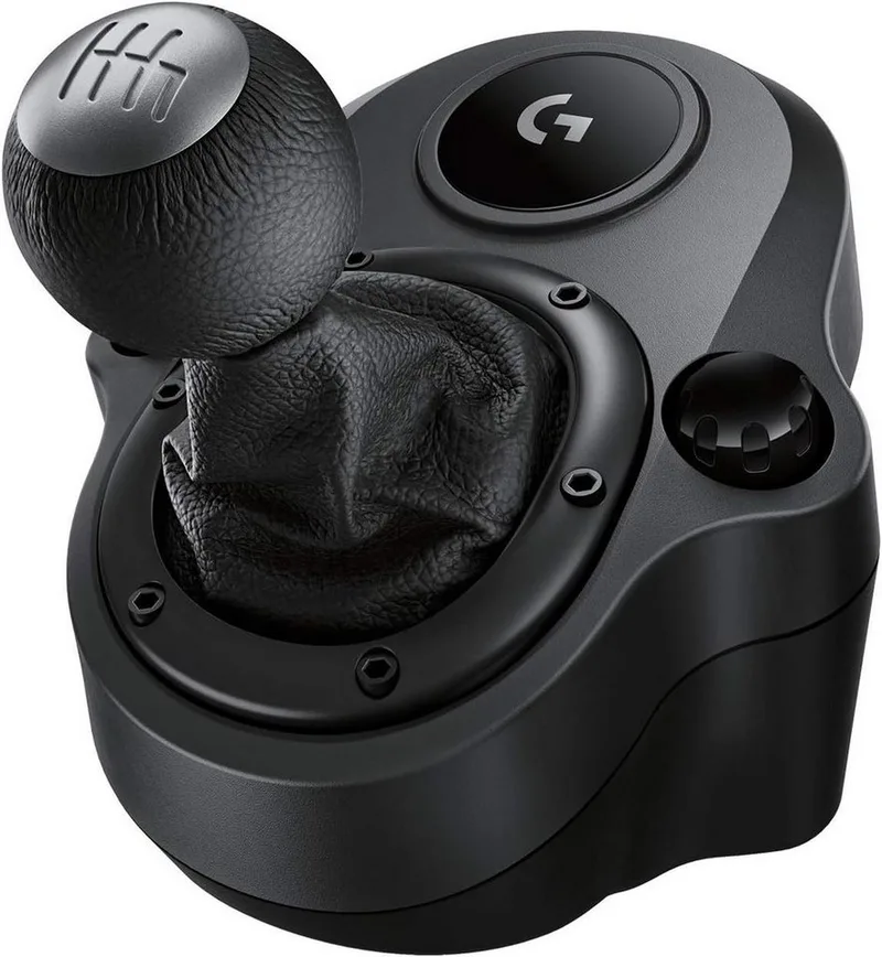 Driving Force Shifter Schaltung Schalthebel Gangschaltung Gaming-Controller (Kompatibel mit G29, G920 & G923, 6 Gänge mit H-Schema, Schaltknauf aus Echtleder & Stahl) van Logitech G, Zwart – cover