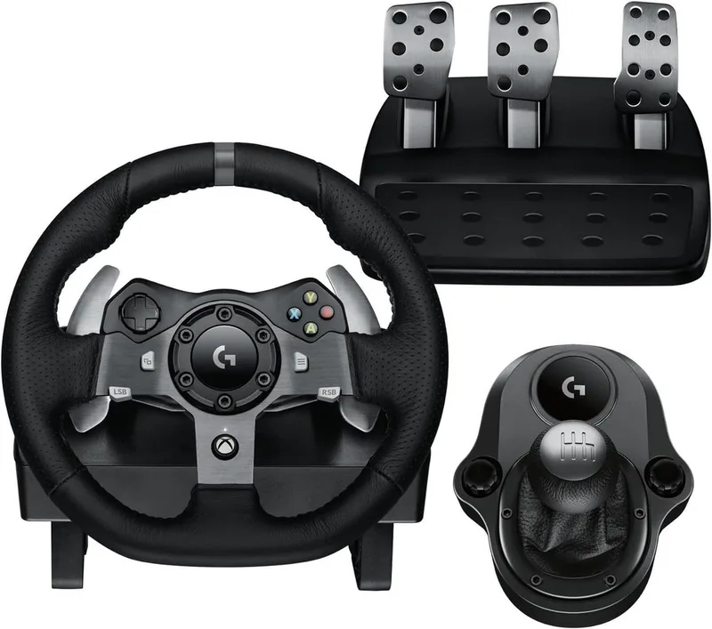 G920 Lenkrad mit Schaltung Pedale Xbox Series X, S, One und PC Gaming Lenkrad van Logitech G, Zwart – cover