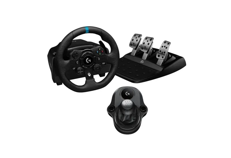G923 Lenkrad mit Pedalen und Schaltung Xbox X, S, One PC Windows Gaming-Lenkrad (Driving Force Komplett Set mit 6 Gänge Schaltknauf Schalthebel, Rennlenkrad, Bremspedale) van Logitech G, Zwart – cover