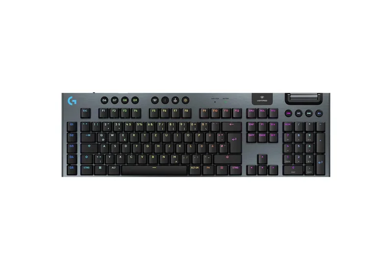 Logitech G915 X Lightspeed Wireless QWERTZ Gaming-Tastatur (Wireless, flache Switches, RGB, Medientasten, G-Tasten) by Logitech G, Black, DE – cover