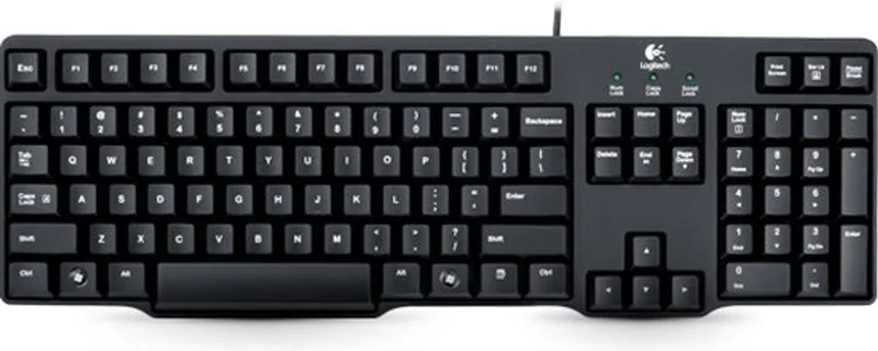 K100 - Toetsenbord PS/2 Nederland - Russisch - Zwart by Logitech, Black, US – cover
