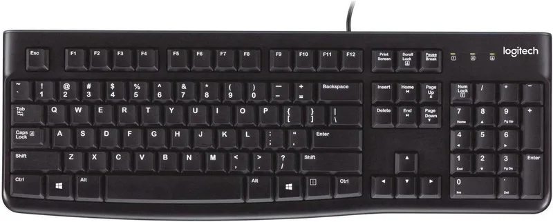 K120 - Bedraad Toetsenbord - ISO - USB A - Zwart by Logitech, Black, US – cover