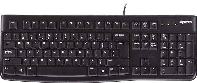 K120 Corded Keyboard toetsenbord USB Russisch van Logitech, Zwart – cover