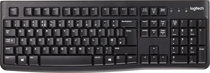 K120 for Business - Toetsenbord - Bedraad - Zwart by Logitech, Black, UK – cover