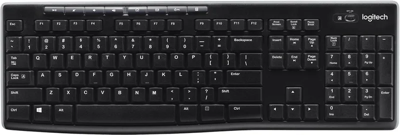 K270 - Draadloos Toetsenbord - ISO - Zwart by Logitech, Black, US – cover
