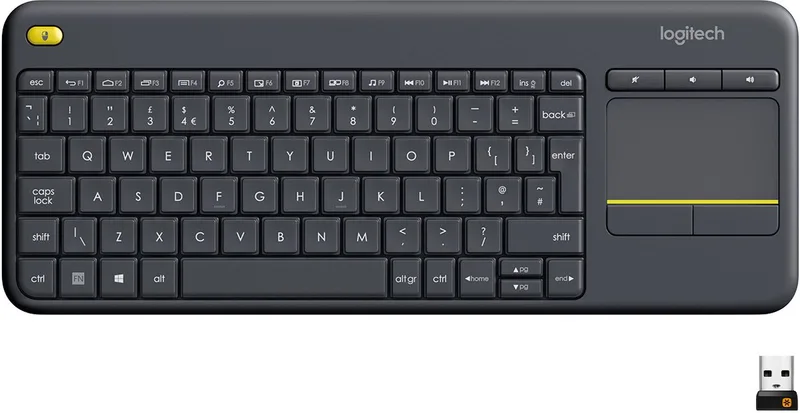 K400 Plus - Draadloos Touch Toetsenbord - ISO - Zwart by Logitech, Grey, US – cover