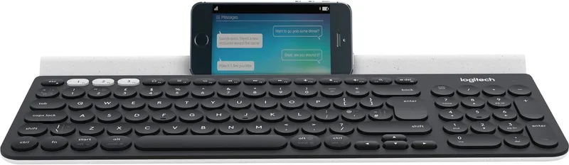 K780 toetsenbord RF-draadloos + Bluetooth Grijs, Wit by Logitech, Black, DE – cover