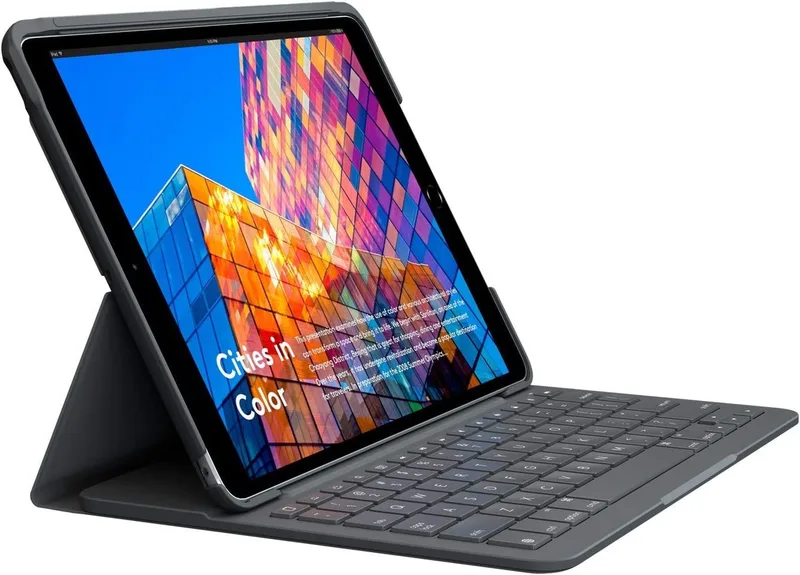 Logitech SLIM FOLIO für iPad Air 3 (920-009488) - iPad-Tastatur de Logitech, Noir, Nordic – jaquette