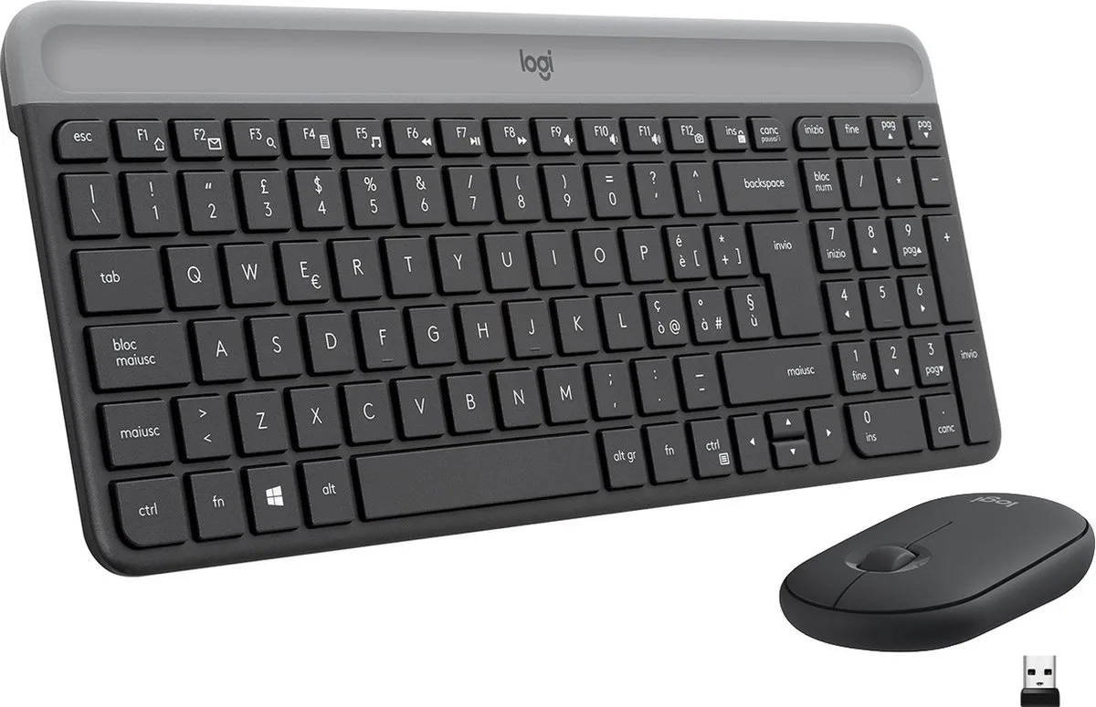 MK470 - Toetsenbord RF Draadloos - Grafiet de Logitech, Gris, IT – jaquette