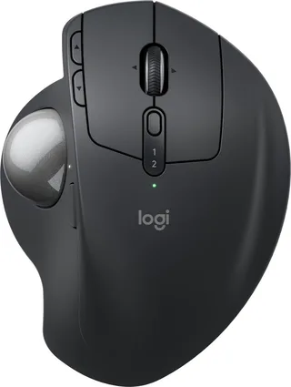 MX Ergo S - Draadloze Muis - Ergonomisch - Bluetooth - Graphite de Logitech, Gris – jaquette 1 sur 2