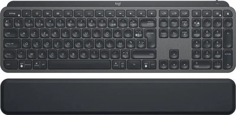 MX Keys - Toetsenbord met Polssteun - Draadloos - ISO - Grijs van Logitech, Grijs, FR – cover