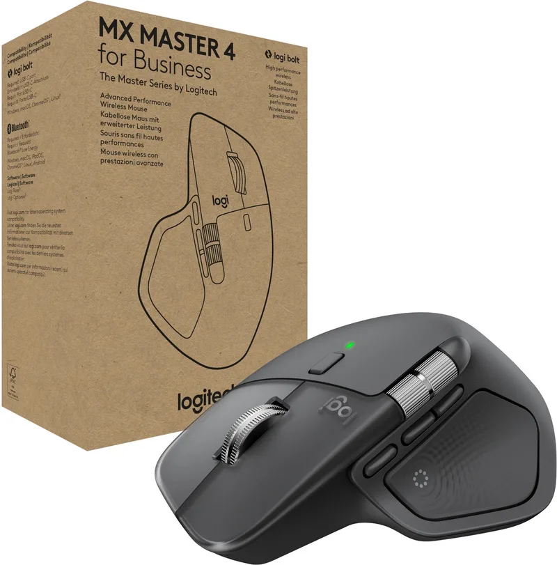 MX Master 4 – MX muis – Ergonomisch – 8000 DPI de Logitech, Noir – jaquette