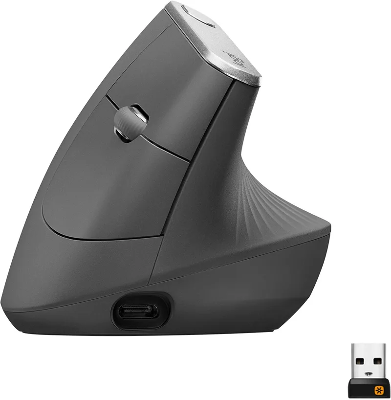 MX Vertical - Draadloze Ergonomische Muis - Grijs by Logitech, Black – cover