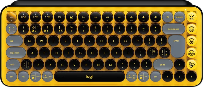 Pop Keys - Draadloos Mechanisch Emoji Toetsenbord - Blast Yellow by Logitech, Blast Yellow, AZERTY – cover