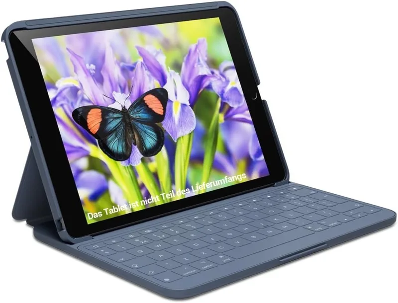 Rugged Lite Tastatur für iPad 7, 8, 9. Gen. – (920-011681) iPad-Tastatur de Logitech, Bleu, DE – jaquette