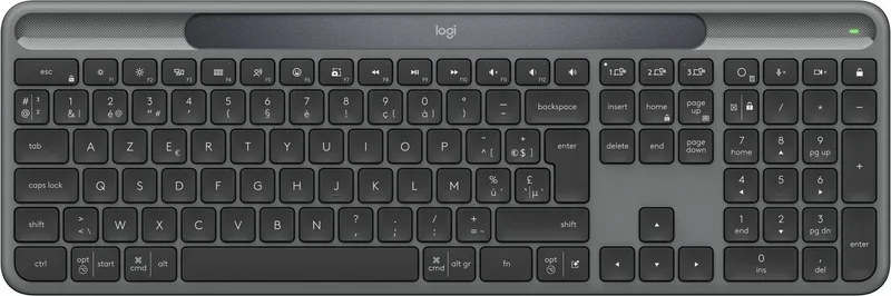Signature Slim Solar+ K980 - draadloos toetsenbord - ISO - Graphite de Logitech, Graphite, BE – jaquette