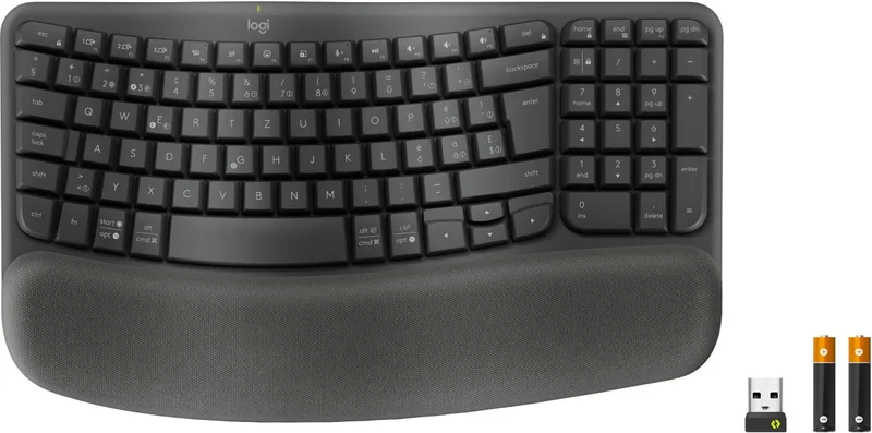 Wave Keys for Business - Ergonomisch Toetsenbord - Draadloos - Grafiet by Logitech, Grafiet, CH – cover