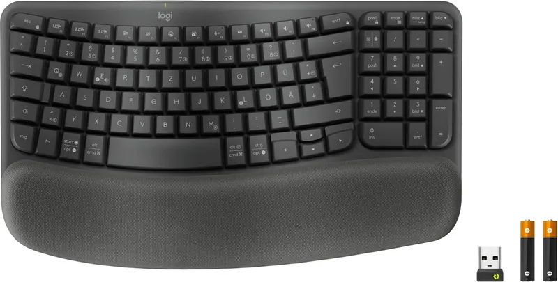 Wave Keys for Business toetsenbord Kantoor RF-draadloos + Bluetooth Grafiet by Logitech, Grafiet, DE – cover