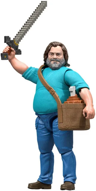 A Minecraft Movie Action Figure - Steve (Iron Sword, Chicken Leg & Satchel) van Mattel – cover 4 van 5