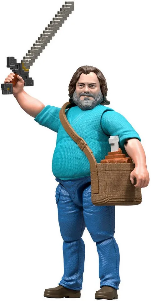 A Minecraft Movie Action Figure - Steve (Iron Sword, Chicken Leg & Satchel) van Mattel – cover 4 van 5