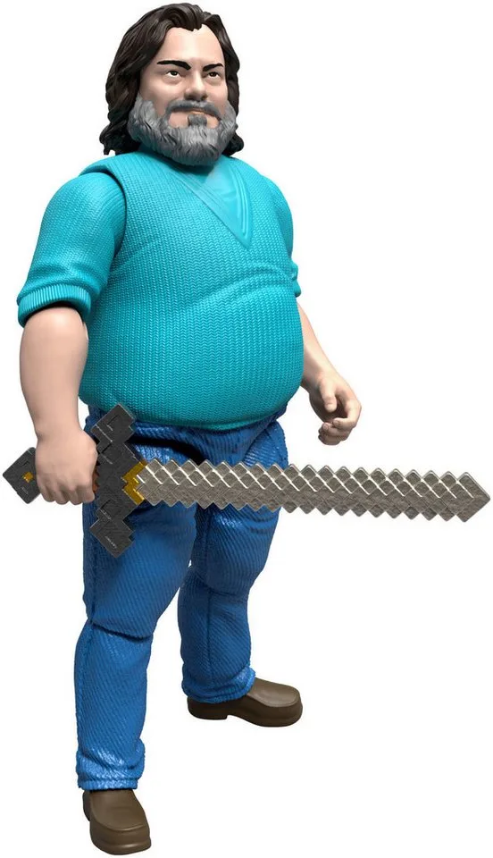 A Minecraft Movie Action Figure - Steve (Iron Sword, Chicken Leg & Satchel) van Mattel – cover 5 van 5