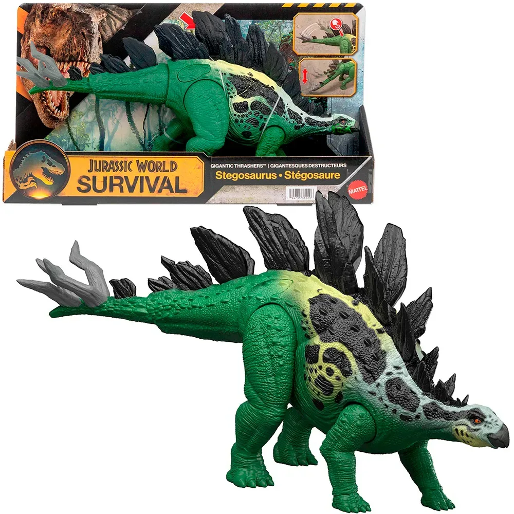 Figurine Géante De Dinosaure Stegosaurus Jurassic Trackers de Mattel – jaquette