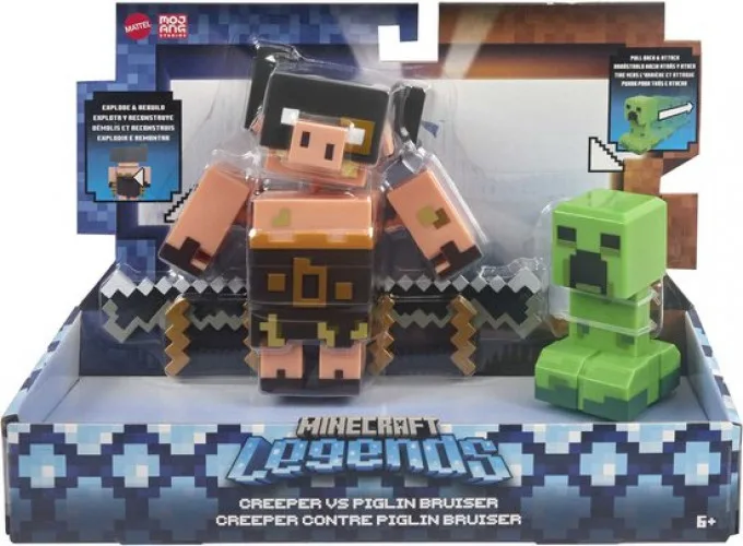 Minecraft Legends 2 Pack - Creeper vs Piglin Bruiser by Mattel – cover