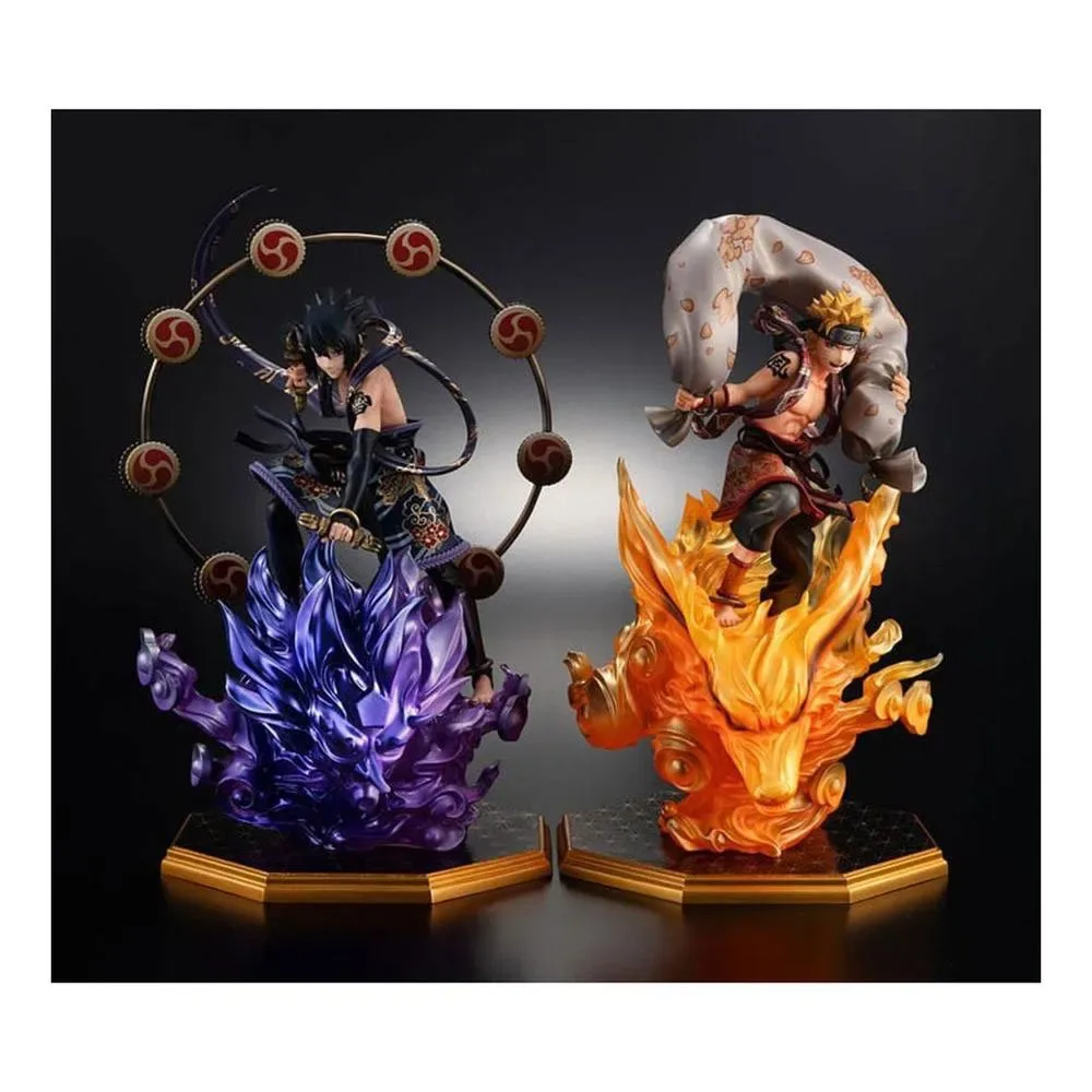 Naruto Pvc Priceus G.e.mseries Uzumaki Wind God & Sasuke Uchiha Thunder God 28 Cm Figuur by MegaHouse – cover
