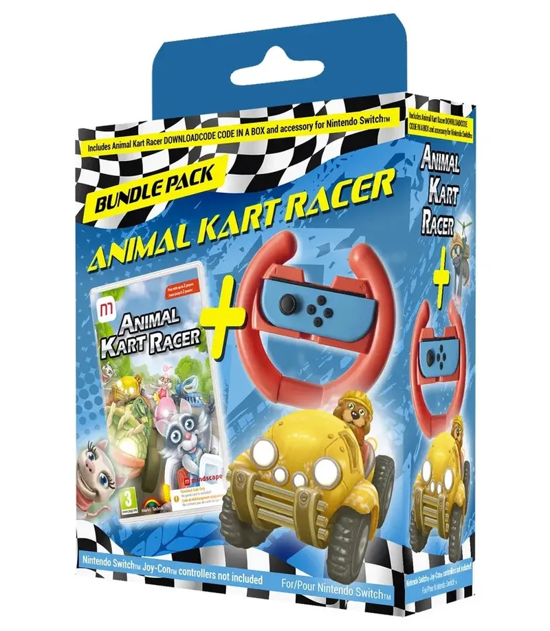 Animal Kart Racer - Racing Wheel Bundle by Mindscape, Nintendo Switch – cover