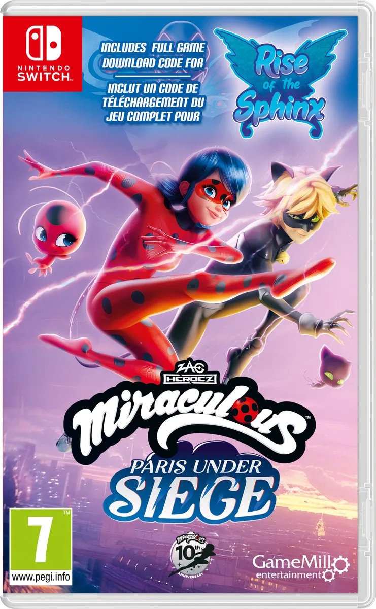 Miraculous: Paris Under Siege + Rise of the Sphinx van Mindscape, Nintendo Switch – cover