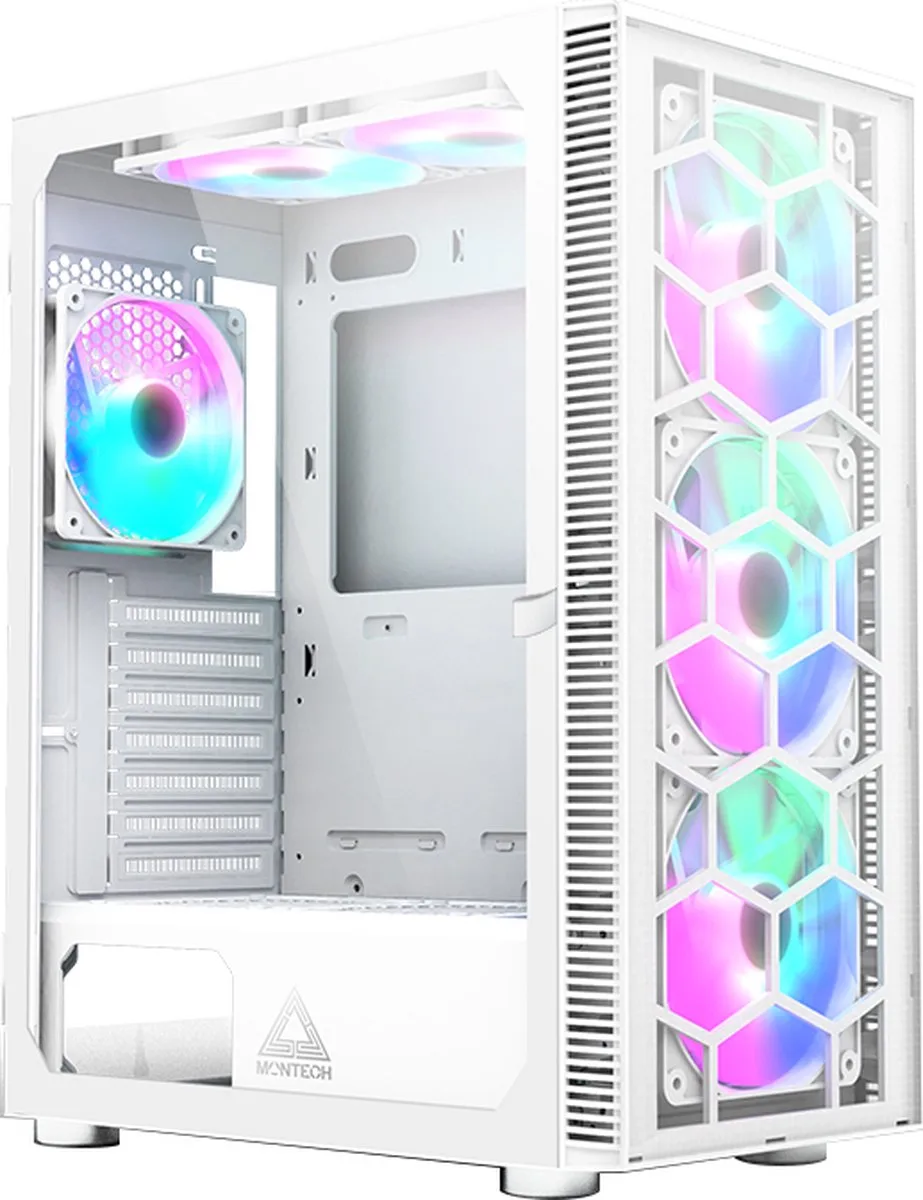X3 GLASS Midi Tower by Montech, White – cover