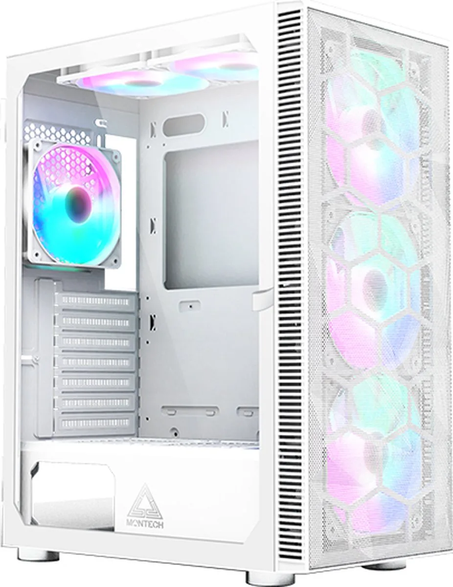 X3 Mesh Midi-tower Gaming-behuizing by Montech, White – cover