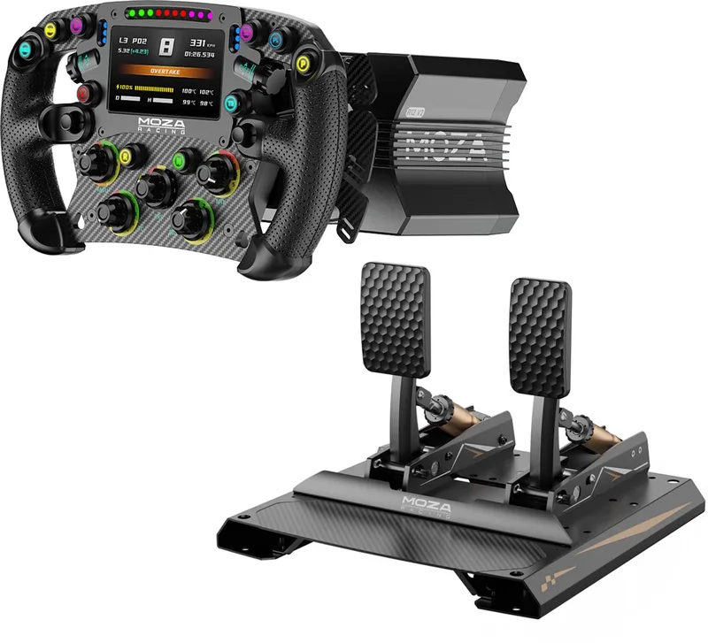 F1 expert kit – R12 V2 basis + FSR2 Stuur + CRP2 Pedalen - PC de Moza Racing – jaquette
