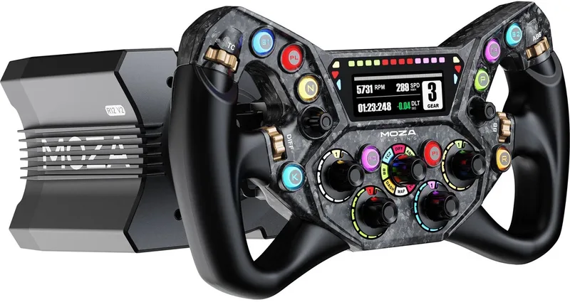 R12 V2 Wheel Base + KS Pro Steering Wheel - 12 Nm Direct Drive Sim Racing Bundle voor PC de Moza Racing – jaquette
