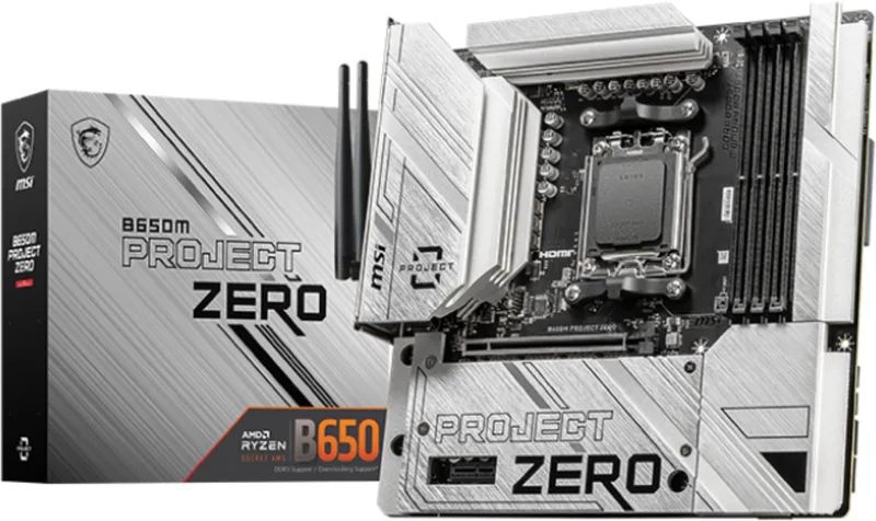 B650M PROJECT ZERO moederbord AMD B650 Socket AM5 micro ATX by MSI – cover