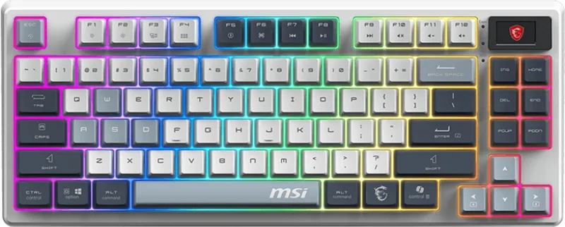 FORGE GK600 TKL SKY US - Gaming Keyboard - Mechanical Linear Switches - RGB LED by MSI, Sky Blue – cover
