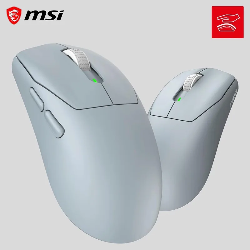 FORGE GM340 WIRELESS SKY – Gamingmuis – Draadloos RF - Bluetooth – Optisch – 12.000 DPI by MSI, Light blue – cover