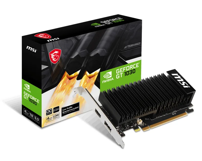 GeForce GT 1030 4GHD4 LP OC - Videokaart de MSI – jaquette
