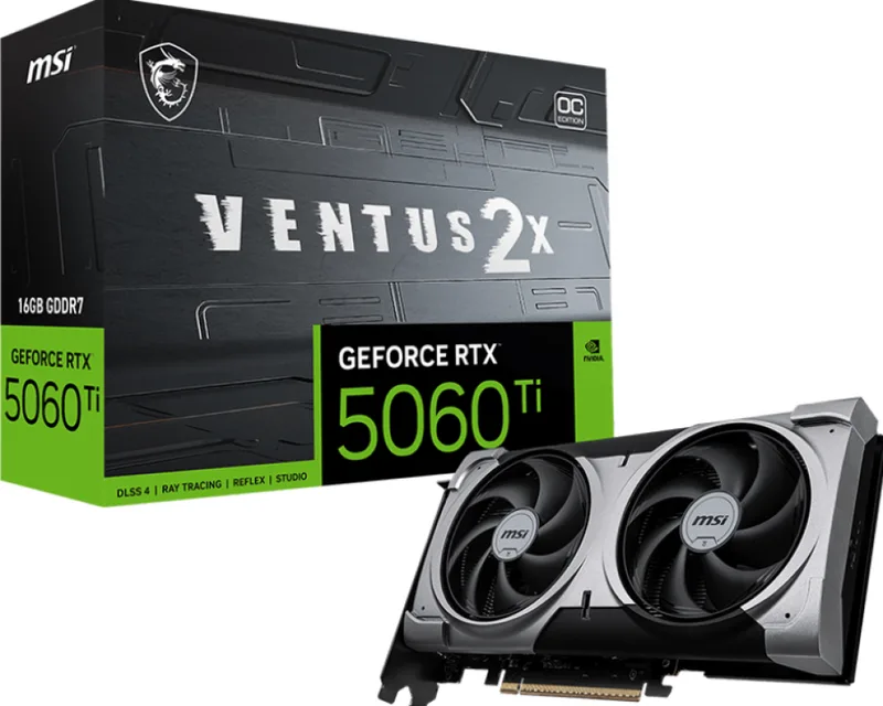GeForce RTX 5060 Ti 16G VENTUS 2X OC PLUS - Videokaart by MSI – cover