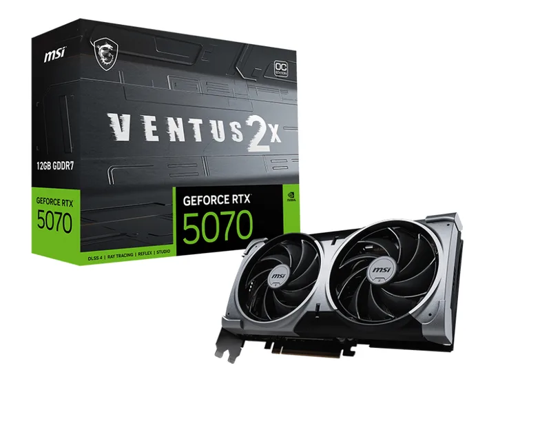 GeForce RTX 5070 12G VENTUS 2X OC Black - Videokaart de MSI – jaquette