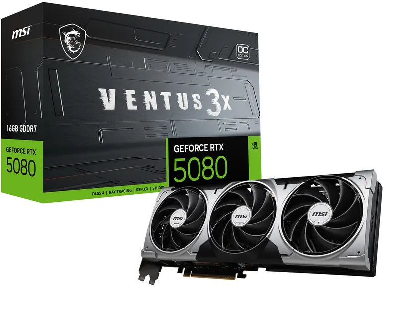 GeForce RTX 5080 16G VENTUS 3X OC - Videokaart by MSI – cover