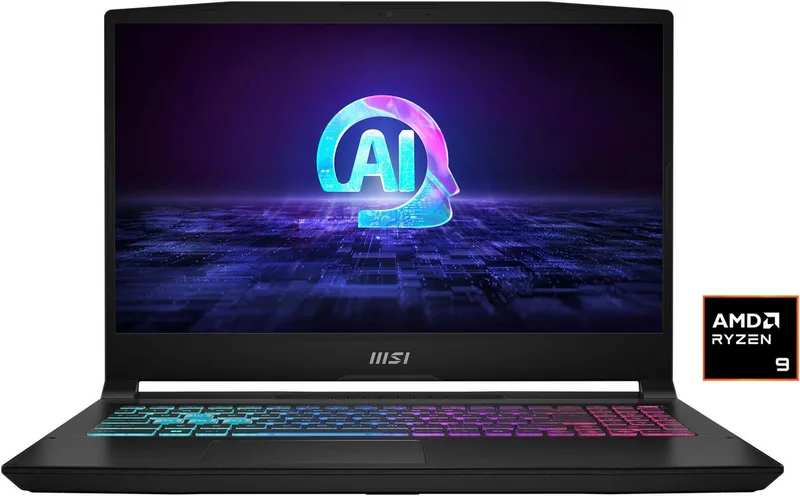 Katana A15 AI B8VG-490 Gaming-Notebook (39,6 cm/15,6 Zoll, AMD Ryzen 9 8945HS, GeForce RTX 4070, 16 GB, 1000 GB SSD) van MSI, Zwart – cover