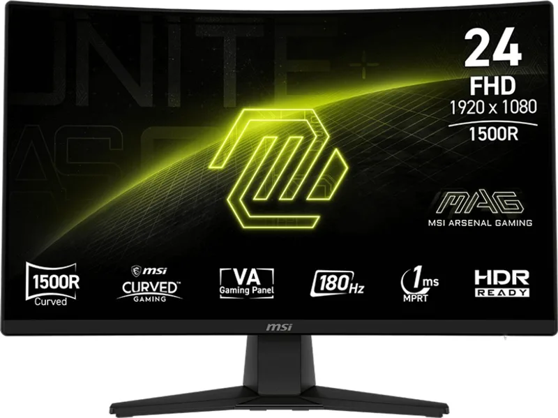 MAG 242C - Full HD Curved Gaming Monitor - 180hz - 24 inch de MSI – jaquette