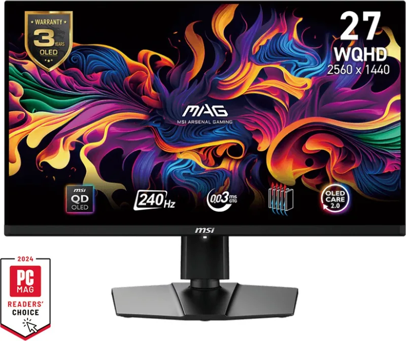 MAG 271QPX QD-OLED E2 - QHD Gaming Monitor - 27 Inch - 240Hz - USB-C PD 15W van MSI – cover