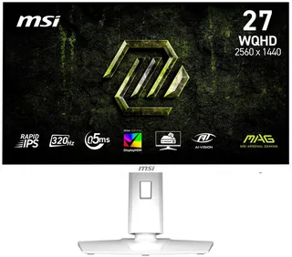 Moniteur gaming MSI MAG 274QRFWDE X32 CEE F (A - G) 68.6 cm 27 pouces 2560 x 1440 pixels 16:9 0.5 ms IPS LED de MSI, Blanc – jaquette 1 sur 5